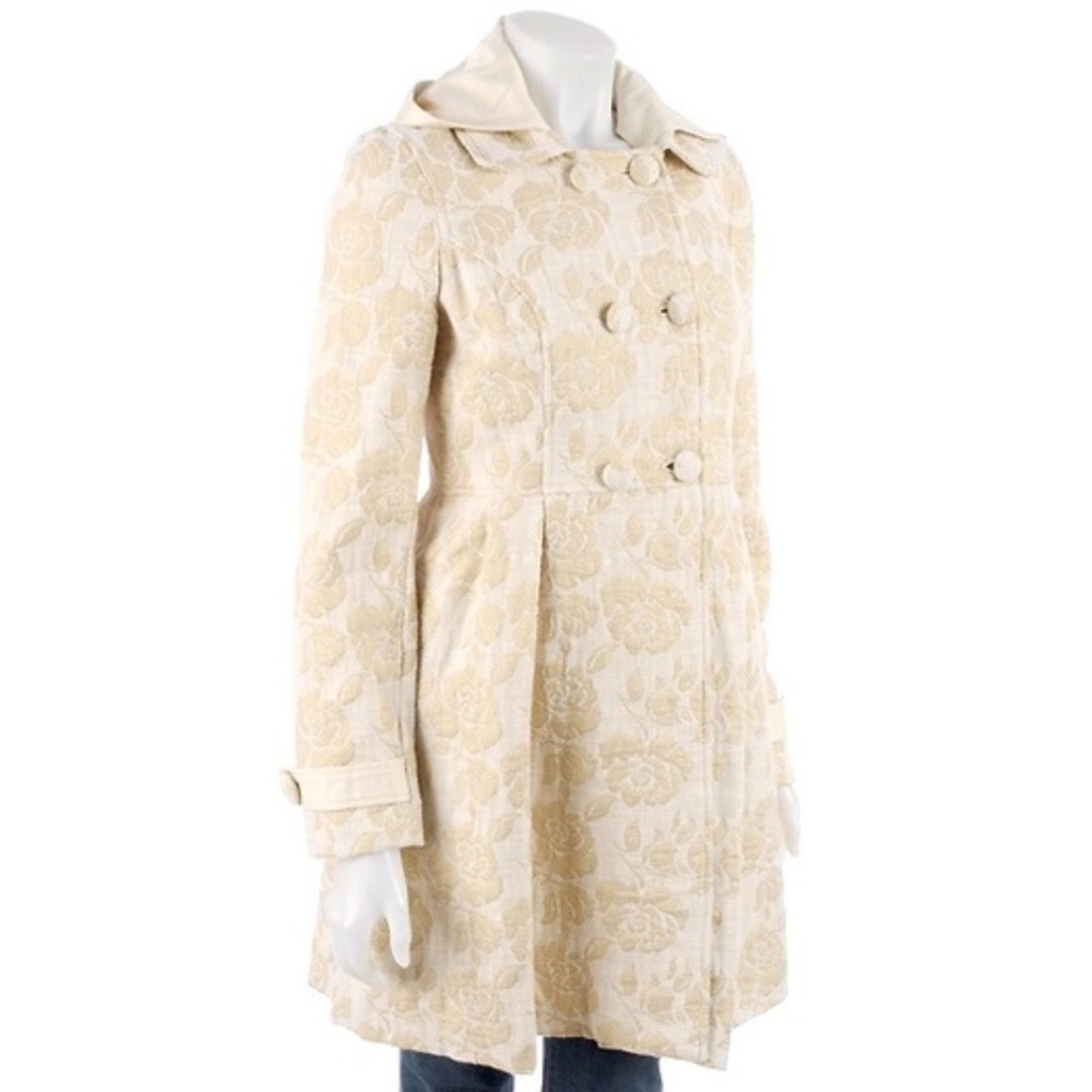 BCBGirls | Gold Jacquard Coat | Sz M